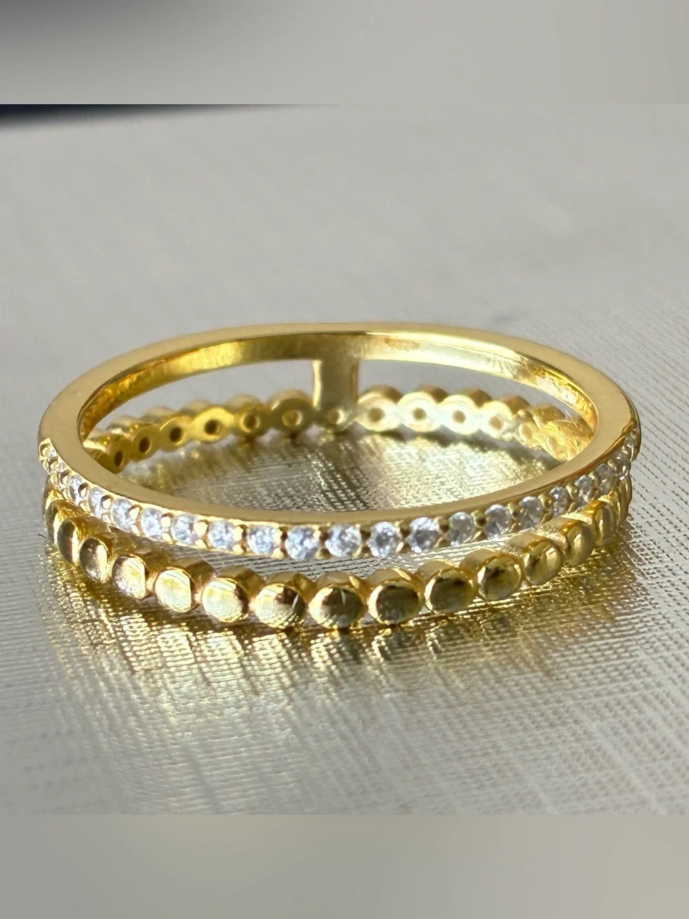 Sterling Silver Gold Tone Ring Sz 9